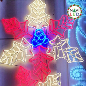 Adorno Navideño en Neon LED p/exterior tipo Flor de Pascua